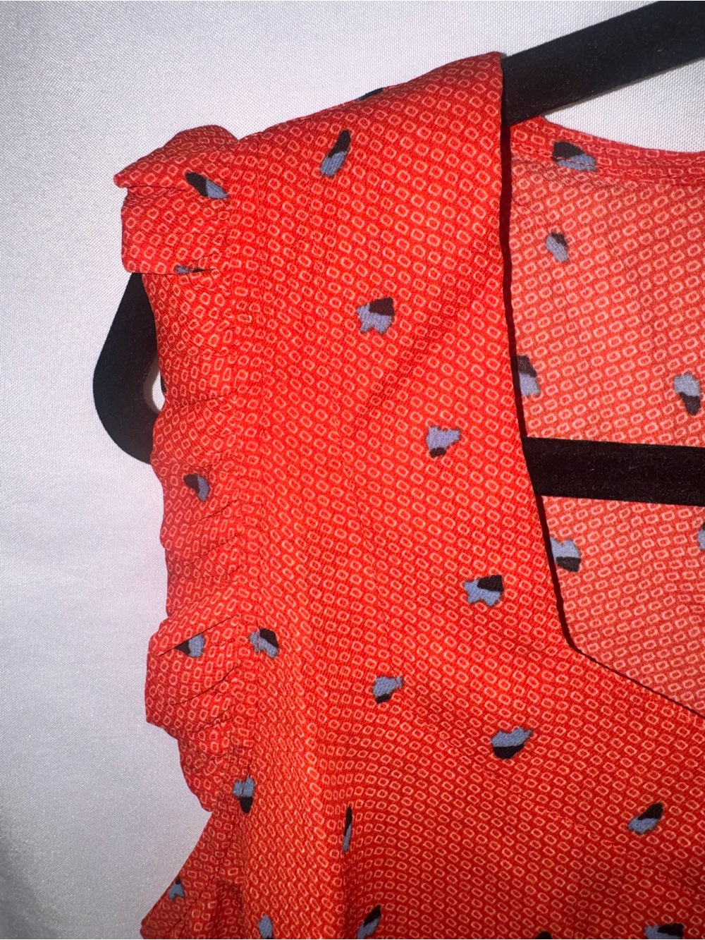 Rust Dot Ruffle-Sleeve Tank Top - Picture 5 of 8